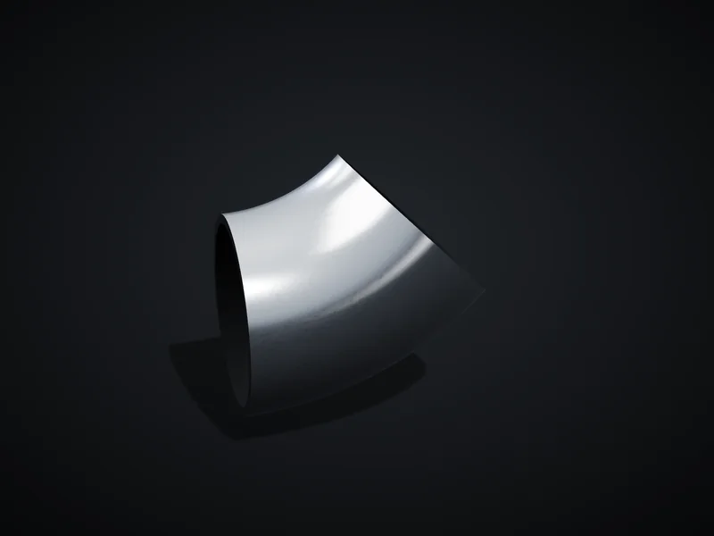 Stainless steel 45 degree butt-weld elbow