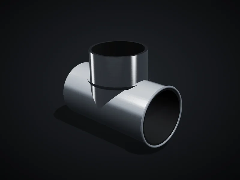 Stainless steel equal butt-weld tee
